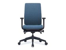 Fauteuil de bureau BRIAN - accoudoirs réglables - Appui-tête en option - dossier en tissu - bleu