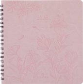 Agenda à spirale Primrose - 1 semaine sur 2 pages - 16,5 x 16,5 cm - rose - Oberthur