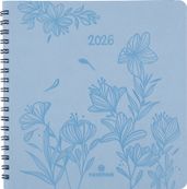 Agenda à spirale Primrose - 1 semaine sur 2 pages - 16,5 x 16,5 cm - corail - Oberthur