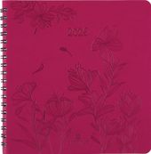 Agenda à spirale Primrose - 1 semaine sur 2 pages - 16,5 x 16,5 cm - fuchsia - Oberthur
