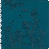 Agenda à spirale Primrose - 1 semaine sur 2 pages - 16,5 x 16,5 cm - vert canard - Oberthur
