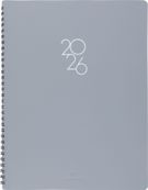 Agenda à spirale Portland - 1 semaine sur 2 pages - 22 x 28 cm - gris - Oberthur