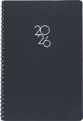Agenda à spirale Portland - 1 semaine sur 2 pages - 17 x 24,5 cm - noir - Oberthur