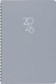 Agenda à spirale Portland - 1 semaine sur 2 pages - 17 x 24,5 cm - gris - Oberthur
