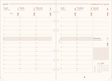 Oberthur - Recharge pour organiseur - 1 semaine sur 2 pages (semainier français) - 14,5 x 23,5 cm