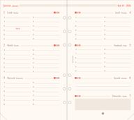 Oberthur - Recharge pour organiseur - 1 semaine sur 2 pages à l'horizontal - 9,5 x 19,5 cm