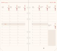 Oberthur - Recharge pour organiseur - 1 semaine sur 2 pages à la verticale - 9,5 x 19,5 cm