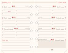Oberthur - Recharge pour organiseur - 1 semaine sur 2 pages (semainier international) - 8 x 15 cm