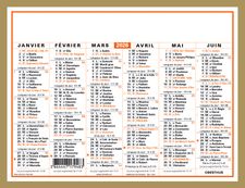 Calendrier Classique - 6 mois par face - 13,5 x 17,5 cm - Oberthur