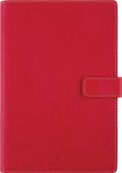 Oberthur - Agenda - 2025 - semainier - reliure peigne - F25S - 160 x 240 mm - papier ivoire - couverture rouge - polychlorure de vinyle (PVC)