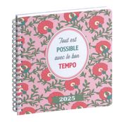 Agenda de bureau Dodo&Cath Lady 18S spiralé - 1 semaine sur 2 pages - 15 x 17 cm - Tout est possible - Exacompta