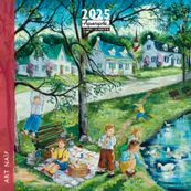 Calendrier mensuel 30x30 cm - 16 mois - Art Naïf