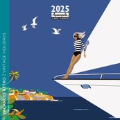 Calendrier mensuel 30x30 cm - 16 mois - Vacances rétro