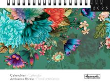 Calendrier mensuel à spirales 16x18 cm - Ambiance florale