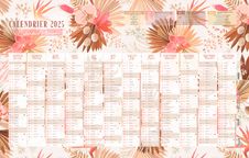 Calendrier bancaire 40x65 cm - Fleurs