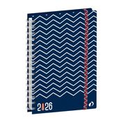 Quo Vadis - Agenda - Spiralé - 2025 - Day 2 Day Recyclé S - Journalier - Multilingue - Respire - Bleu - 12 mois de janvier à décembre - 21x29,7 cm