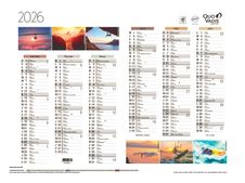 Quo Vadis - Calendrier éphéméride - 2025 - Français - Fantaisie - Multicolore - 12 mois de janvier à décembre - 55x40,5 cm - Papier Clairefontaine blanc - Fabrication française