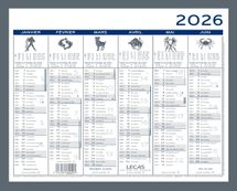 Calendrier Lecas 2 Couleurs 26,5x21 cm 1 Année Sur 2 Faces  Hamelin