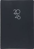 Agenda à spirale Portland - 1 semaine sur 2 pages - 22 x 30 cm - noir - Oberthur