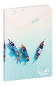 Quo Vadis Respire - Agenda - 2025 - semainier - reliure piquée - mini - 100 x 150 mm - portrait - canoe - multicolore - carton