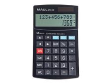 Calculatrice de bureau Maul MTL 600 - 12 chiffres - panneau solaire et pile - noir