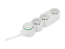 zenitech Home Green - Multiprises avec 3 prises 16A + interupteur -  3680 Watt - 1.5 m cordon - blanc