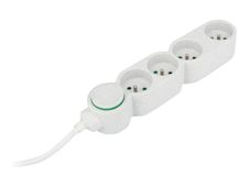 zenitech Home Green - Bloc multiprise - 4 prises eco - 1,5 - blanc