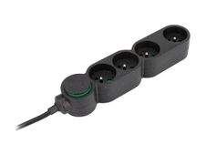 zenitech Home Green - Multiprises avec 4 prises 16A + interupteur -  3680 Watt - 1.5 m cordon - noir