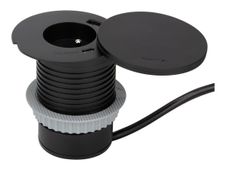 Otio - Plot de charge sans fil (encastrable) - + induction charger - CA 230 V - 3680 Watt - connecteurs de sortie : 1 - noir mat