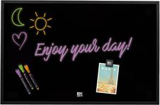 PIZARRA MAGNÉTICA NEGRA - MARCO MADERA - TAMAÑO A3 43.5X28.5CM - COMPLEMENTOS INCLUIDOS - OXFORD