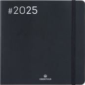 Agenda Flex - 1 semaine sur 2 pages - 16 x 16 cm - noir - Oberthur