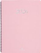 Agenda spiralé Galway - 1 semaine sur 2 pages - 22 x 28 cm - rose - Oberthur