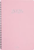 Agenda spiralé Galway - 1 semaine sur 2 pages - 19 x 24,5 cm - rose - Oberthur