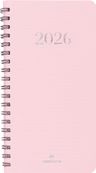 Agenda de poche spiralé Galway - 1 semaine sur 2 pages - 9,5 x 17 cm - rose - Oberthur