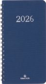 Agenda de poche spiralé Galway - 1 semaine sur 2 pages - 9,5 x 17 cm - bleu marine - Oberthur