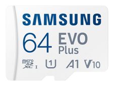 Samsung EVO Plus MB-MC64S - Carte mémoire micro SD - 64Go - blanc