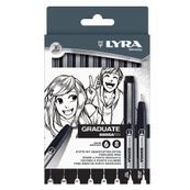 LYRA Graduate Set feutres noir 8 pièces