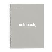 Notebook Emotions, Couverture rigide, A4, lignes horizontales 7 mm, 80 feuilles de 1 couleur, Miquelrius, Gris.