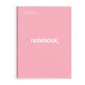 Notebook Emotions, Couverture rigide, A4, lignes horizontales 7 mm, 80 feuilles de 1 couleur, Miquelrius, Rose.