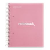 Notebook Emotions, Couverture souple, A5, lignes horizontales 7 mm, 120 feuilles de 5 couleurs, Miquelrius, Rose.