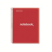 Notebook Emotions, Couverture souple, A4, séyès, 80 feuilles de 1 couleur, Miquelrius, Rouge.