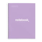 Notebook Emotions, Couverture rigide, A4, lignes horizontales 7 mm, 120 feuilles de 5 couleurs, Miquelrius, Lavande.