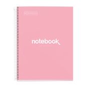 Notebook Emotions, Couverture rigide, A4, lignes horizontales 7 mm, 120 feuilles de 5 couleurs, Miquelrius, Rose.
