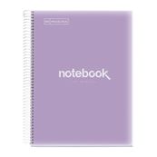 Notebook Emotions, Couverture souple, A4, lignes horizontales 7 mm, 120 feuilles de 5 couleurs, Miquelrius, Lavande.
