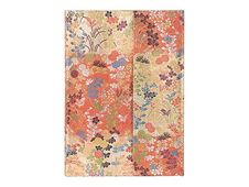 Paperblanks Japanese Kimono - Carnet d'adresses - relié - midi - 12.5 x 18 cm - 144 pages - kara-ori - orange 
