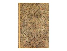Paperblanks Arabic Artistry - Journal - relié - mini - 90 x 140 mm - 88 feuilles / 176 pages - papier ivoire - uni - Zahra - couverture jaune - carton recouvert de papier