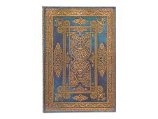 Paperblanks Luxe Design - Journal - relié - midi - 120 x 180 mm - 72 feuilles / 144 pages - papier crème - ligné - blue luxe - couverture bleue - carton recouvert de papier