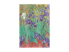 Paperblanks The J. Paul Getty Museum Collection - Carnet d'adresses - reliure cousue et collée - midi - 120 x 180 mm - 144 pages - Les iris de Van Gogh - couverture bleue - papier