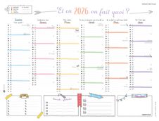 Bullet Calendrier - 6 mois par face - 40,5 x 55 cm - Oberthur