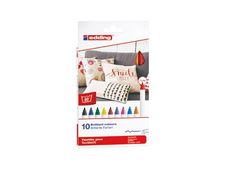 edding textile 4600 - 10 feutres - permanent - couleurs assorties - encre pigmentée à base d'eau - 1 mm